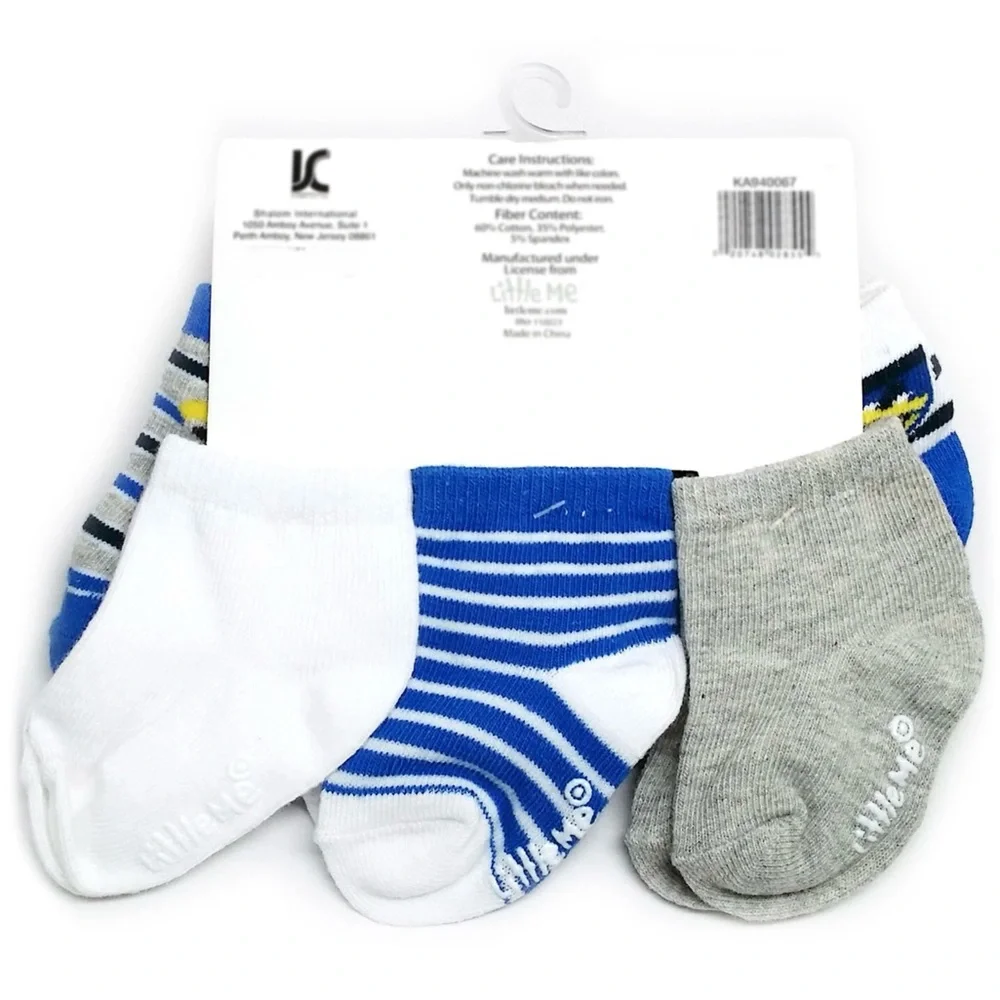 6 Pairs Little Me Colorful Baby Socks